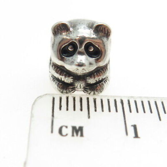 PANDORA 925 Sterling Silver Black Enamel Panda Bead Charm - Picture 3 of 7